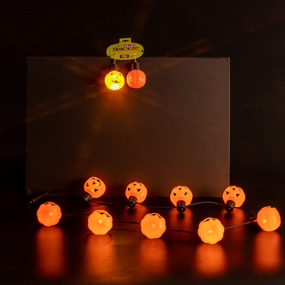 Exclusive for Cross-Border LED Luminous Pumpkin Lamp Necklace Halloween Decoration Cheering Props Holiday Supplies