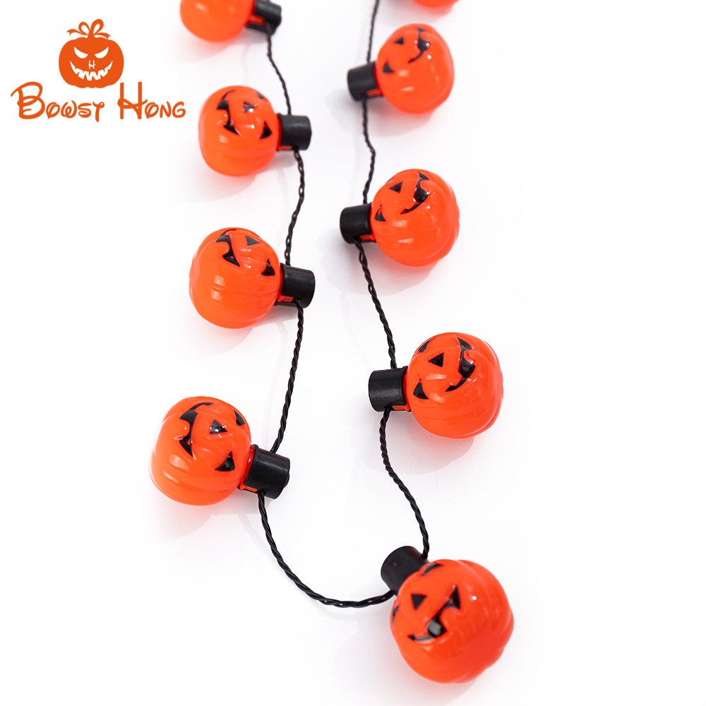 Exclusive for Cross-Border LED Luminous Pumpkin Lamp Necklace Halloween Decoration Cheering Props Holiday Supplies Exclusive for Cross-Border LED Luminous Pumpkin Lamp Necklace Halloween Decoration Cheering Props Holiday Supplies