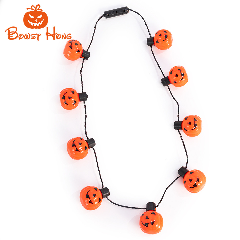Exclusive for Cross-Border LED Luminous Pumpkin Lamp Necklace Halloween Decoration Cheering Props Holiday Supplies Exclusive for Cross-Border LED Luminous Pumpkin Lamp Necklace Halloween Decoration Cheering Props Holiday Supplies