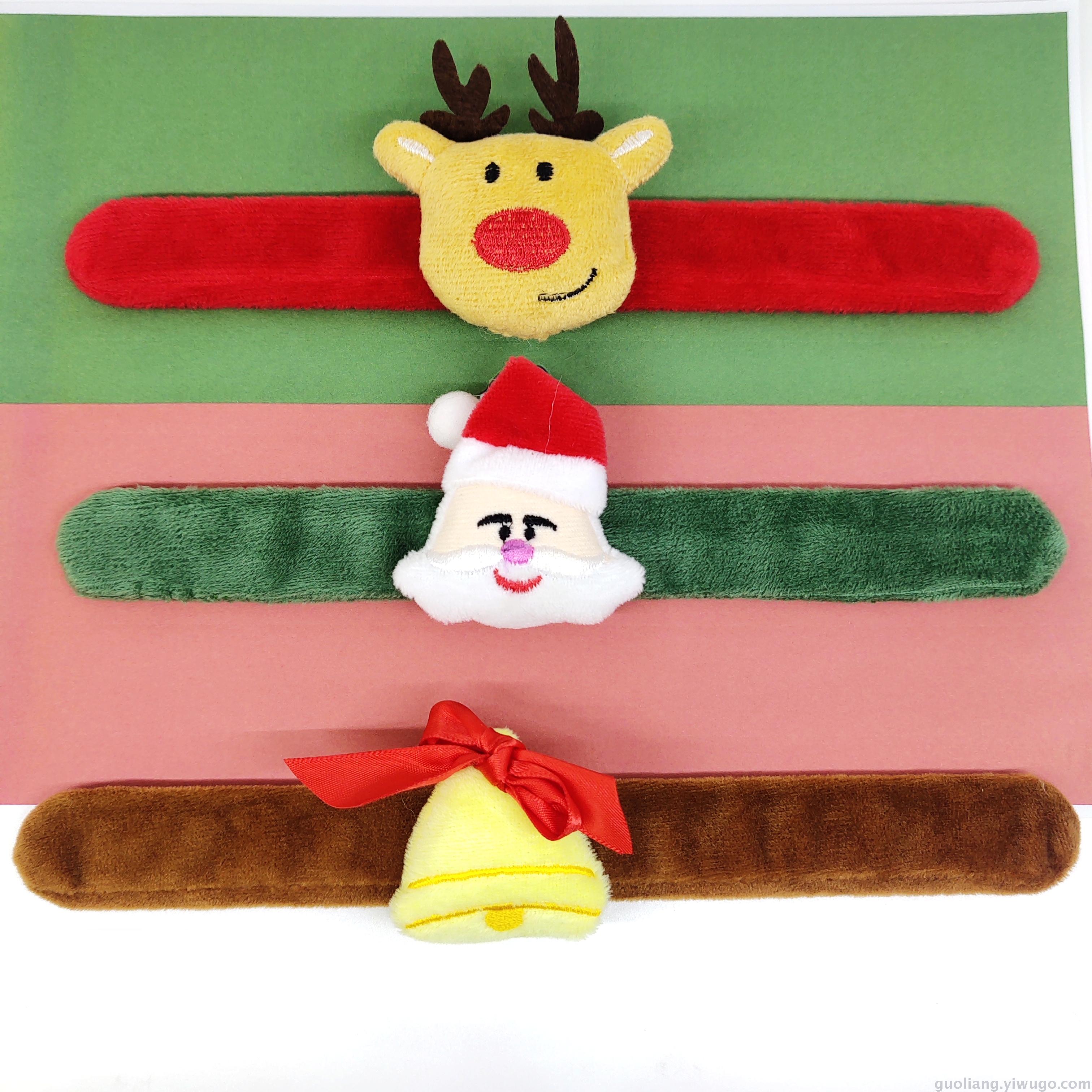 Cross-border trade Santa Claus Milu deer pat-ring gift bracelet stuffed toy gift Christmas pat-ring