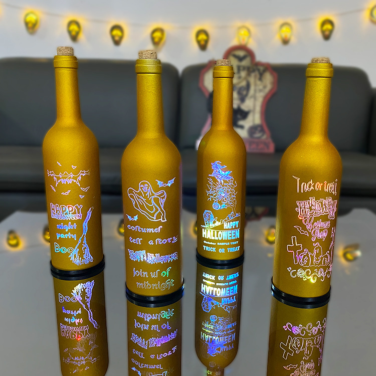 New Halloween Wine Bottle Lights Colorful Color Changing Horror Gift Decoration Scene Props Layout Bar Party Supplies