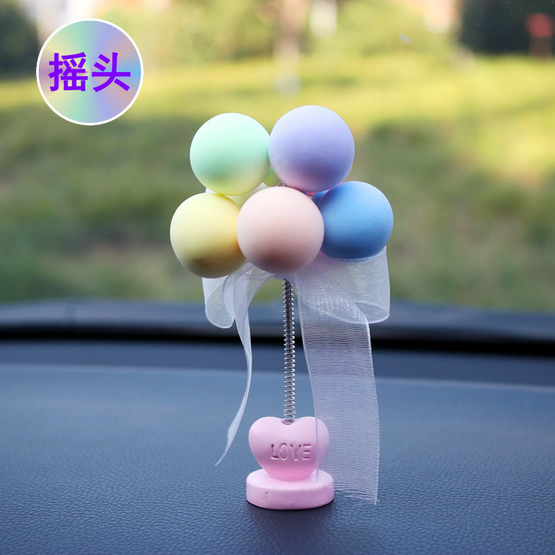 Type as TikTok Macaron Light Shaking Head Confession Balloon Creative Doll Car Decoration Car Perfume Seat Manufacturer