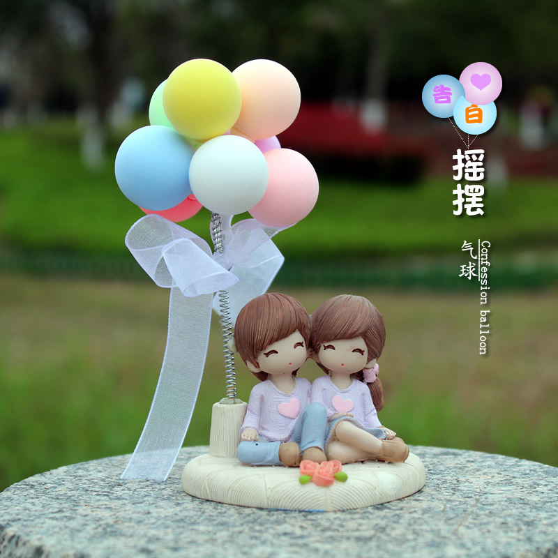 Type as TikTok Macaron Light Shaking Head Confession Balloon Creative Doll Car Decoration Car Perfume Seat Manufacturer
