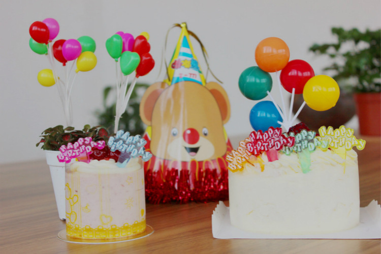 Christmas Cake Insert Card Plug-in Color round Lovely Balloon Cake Decoration Plug-in Card Insert Birthday Cake Insert