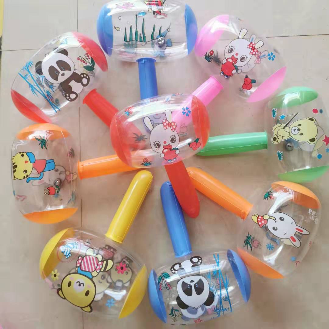 Cartoon Inflatable Hammer Toy Small Hammer with Bell Hammer Baby Balloon Child Kid Wholesale Stall Supply