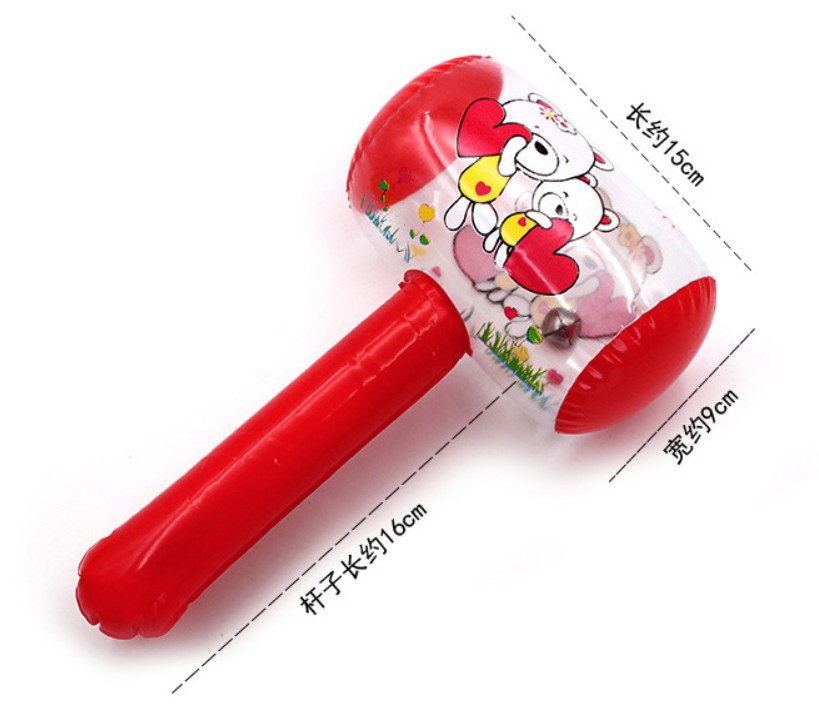 Cartoon Inflatable Hammer Toy Small Hammer with Bell Hammer Baby Balloon Child Kid Wholesale Stall Supply