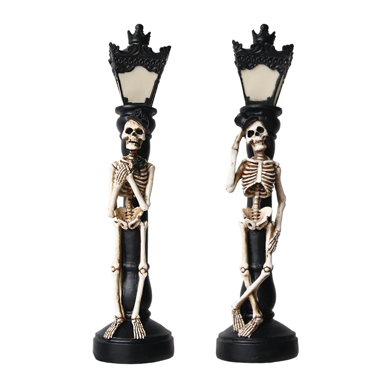 Halloween Simulation Street Lamp Haunted House Decoration Supplies Luminous Skull Street Lamp Site Layout Props Pumpkin Lamp