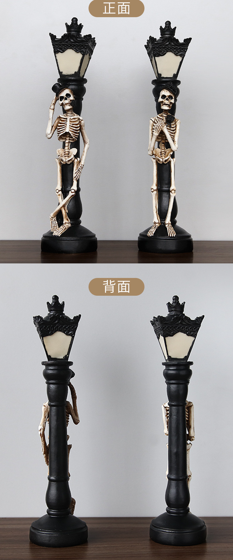 Halloween Simulation Street Lamp Haunted House Decoration Supplies Luminous Skull Street Lamp Site Layout Props Pumpkin Lamp