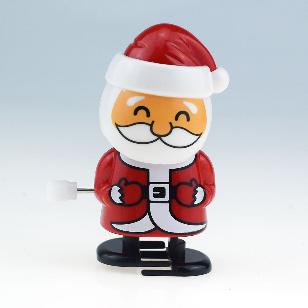 Cute Clockwork Santa Claus Shaking His Head Walking Winding Santa Claus Snowman Toy Chain Elk Cross-Border Supply