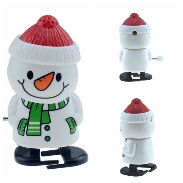 Cute Clockwork Santa Claus Shaking His Head Walking Winding Santa Claus Snowman Toy Chain Elk Cross-Border Supply