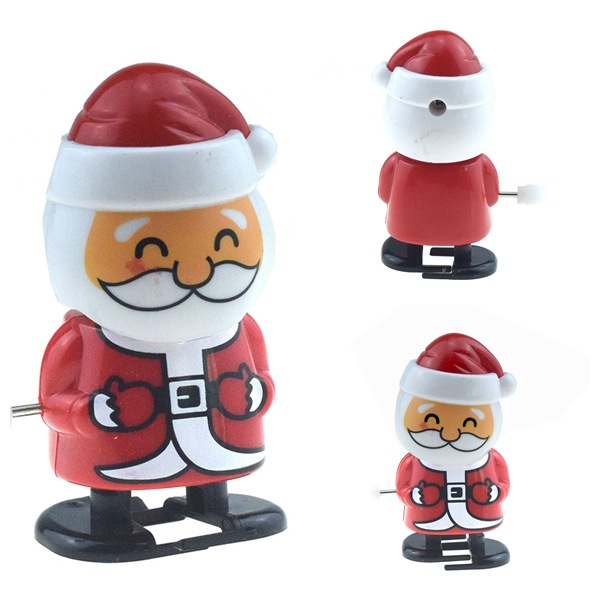 Cute Clockwork Santa Claus Shaking His Head Walking Winding Santa Claus Snowman Toy Chain Elk Cross-Border Supply