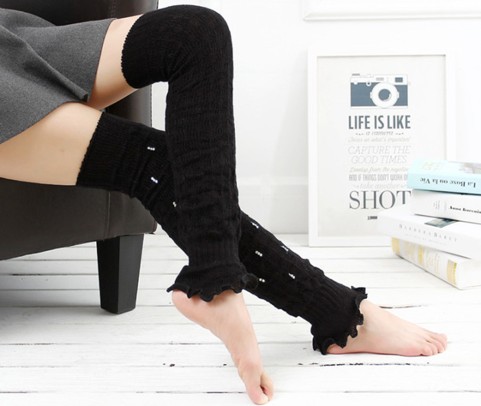 Trumpet floral leg warmers leg warmers OEM female Korean winter warm feet factory direct wholesale