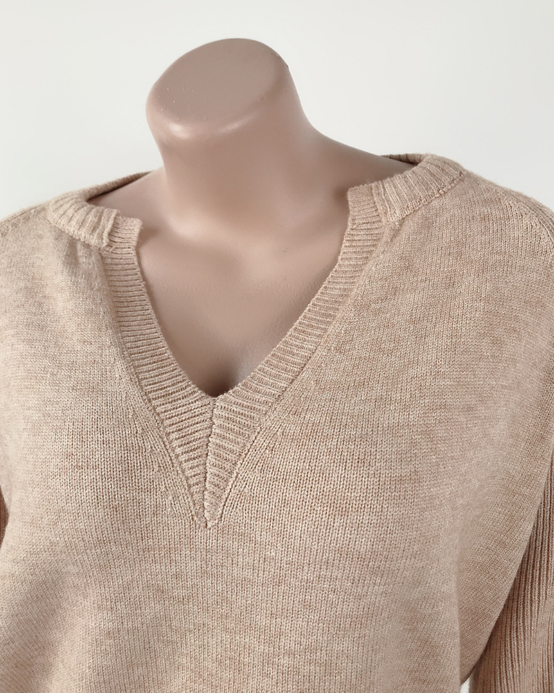Amazon hot style sweater, v-neck, trumpet sleeve sweater