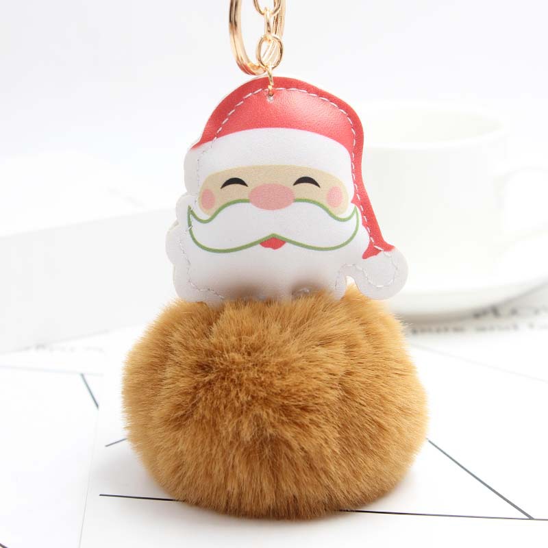 Koorol Cartoon Santa Claus Plush Pendant Santa Claus Fur Ball Keychain Cellphone Car Bag Ornaments Koorol Cartoon Santa Claus Plush Pendant Santa Claus Fur Ball Keychain Cellphone Car Bag Ornaments