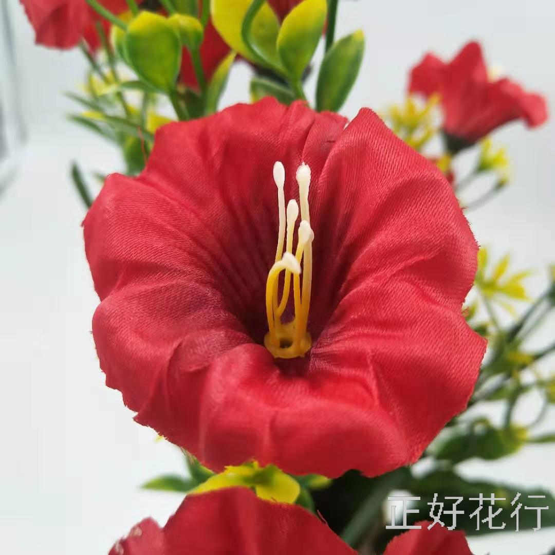 Factory Direct Sales Simulation Plastic Flower 6 Fork 12-Head Trumpet Shooting Props Indoor Decoration DIY Bouquet