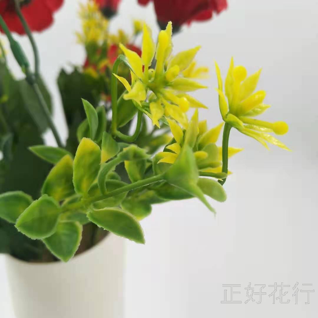 Factory Direct Sales Simulation Plastic Flower 6 Fork 12-Head Trumpet Shooting Props Indoor Decoration DIY Bouquet