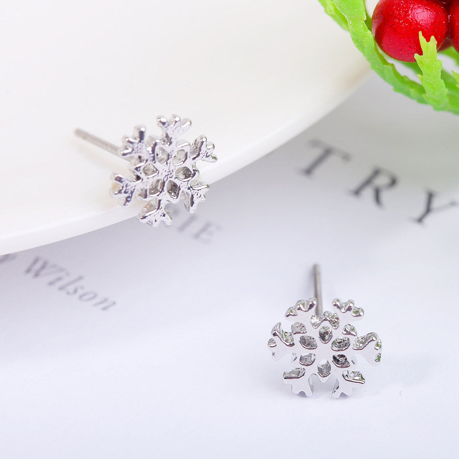 Cross-Border New Christmas Earrings Diamond Snowflake Bell Christmas Tree Ear Rings European And American Christmas Earrings Set