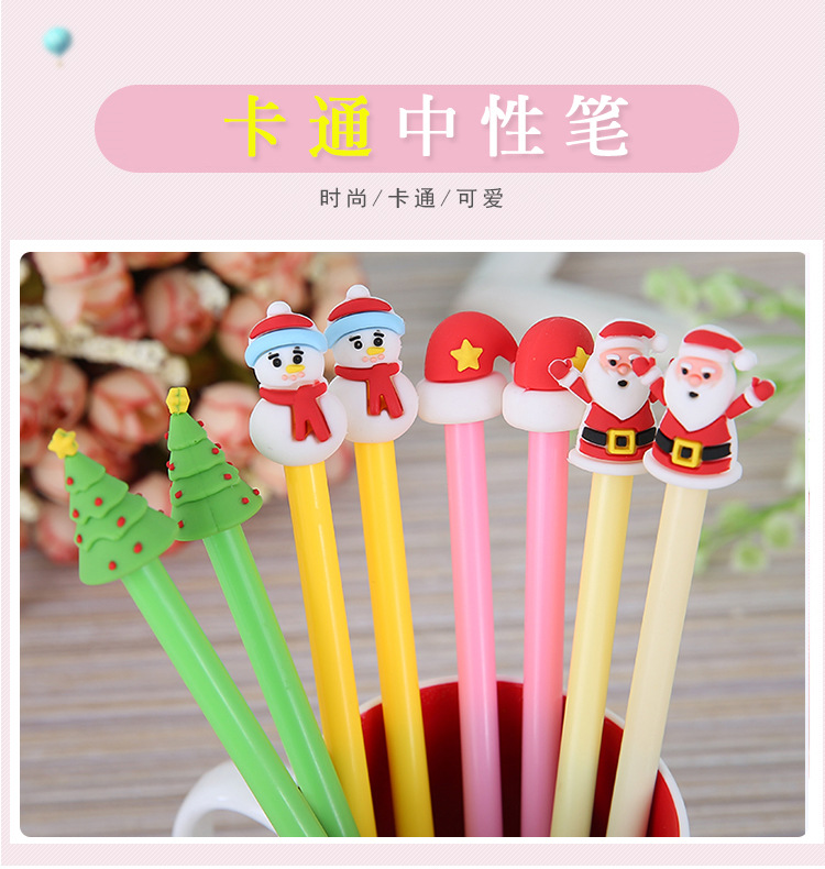 Creative Cute Cartoon Soft Glue Santa Claus Shape Gel Pen Office Learning Christmas Tree Signature Pen Creative Cute Cartoon Soft Glue Santa Claus Shape Gel Pen Office Learning Christmas Tree Signature Pen