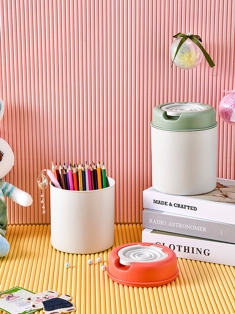 Desktop Trash Bin Home Living Room Plastic Trumpet Covered Mini Table with Creative with Cover Pull Table Trash Can