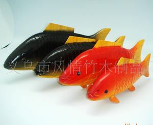 Supply simulation carp red trumpet simulation animal wooden toys, bamboo toys