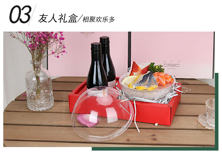 Cake Flower Hand Basket Gift Box Christmas and Children's Day Floral Gift Ring Transparent 4-Inch Cake Portable Packaging Box