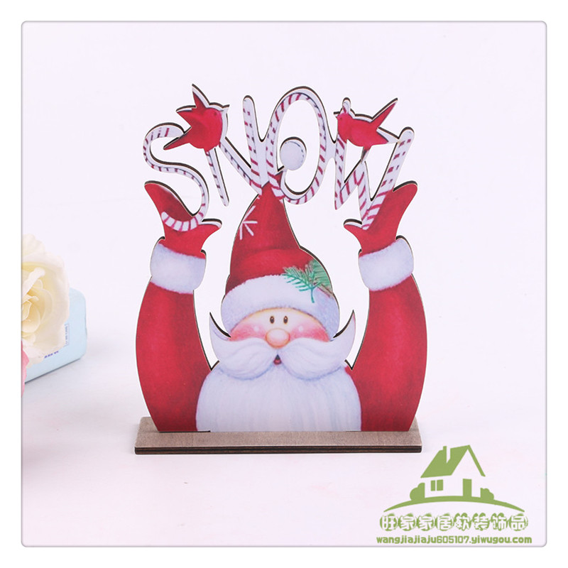 Christmas decorations wooden decorations, Santa Claus snowman window decoration props Christmas decorations wooden decorations, Santa Claus snowman window decoration props