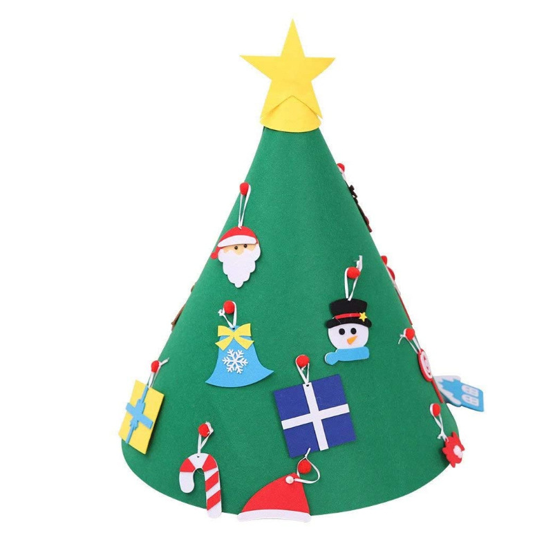 Christmas Day 3D Felt Christmas Tree Children DIY Handmade Christmas Hat Activity Christmas Tree Educational Decorations