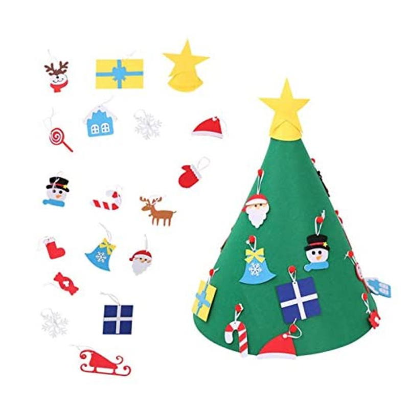 Christmas Day 3D Felt Christmas Tree Children DIY Handmade Christmas Hat Activity Christmas Tree Educational Decorations