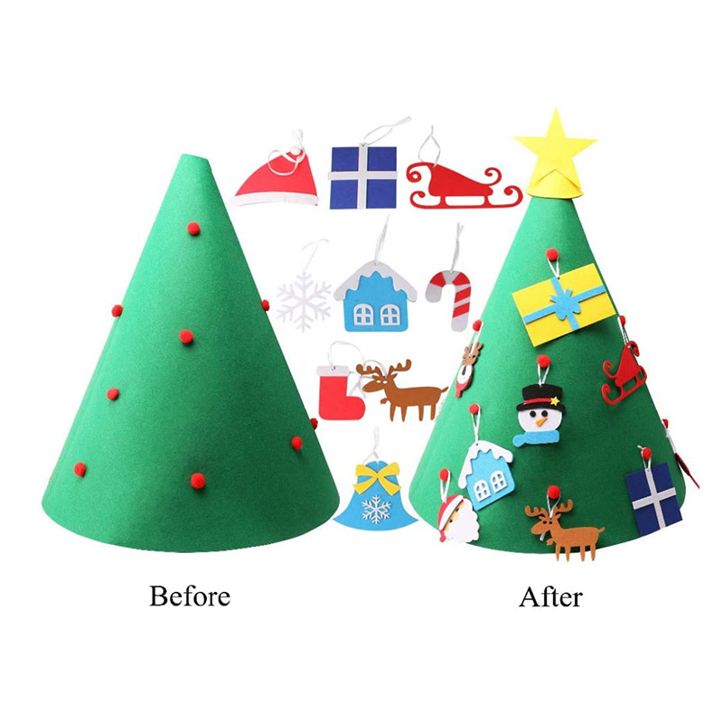 Christmas Day 3D Felt Christmas Tree Children DIY Handmade Christmas Hat Activity Christmas Tree Educational Decorations