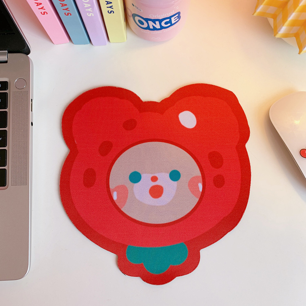 Creative Cartoon round Mouse Pad Cute Trumpet Soft and Adorable Bear and Rabbit Computer Wrist Pad Soft Shaped Student Office Pad