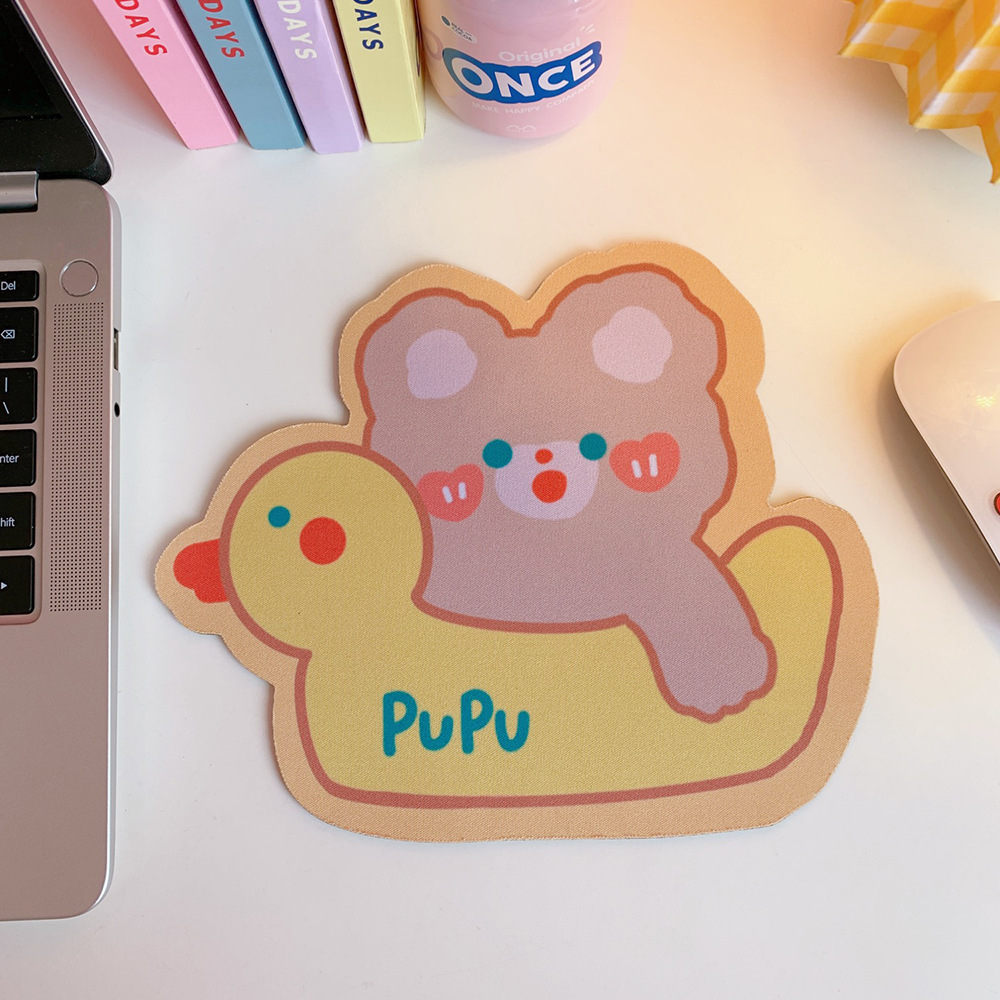 Creative Cartoon round Mouse Pad Cute Trumpet Soft and Adorable Bear and Rabbit Computer Wrist Pad Soft Shaped Student Office Pad