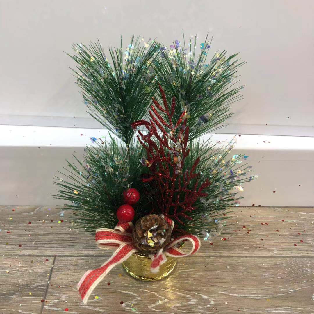 Christmas gift set a pine needle tree miniature pine Christmas tree flower pot Christmas gift set a pine needle tree miniature pine Christmas tree flower pot