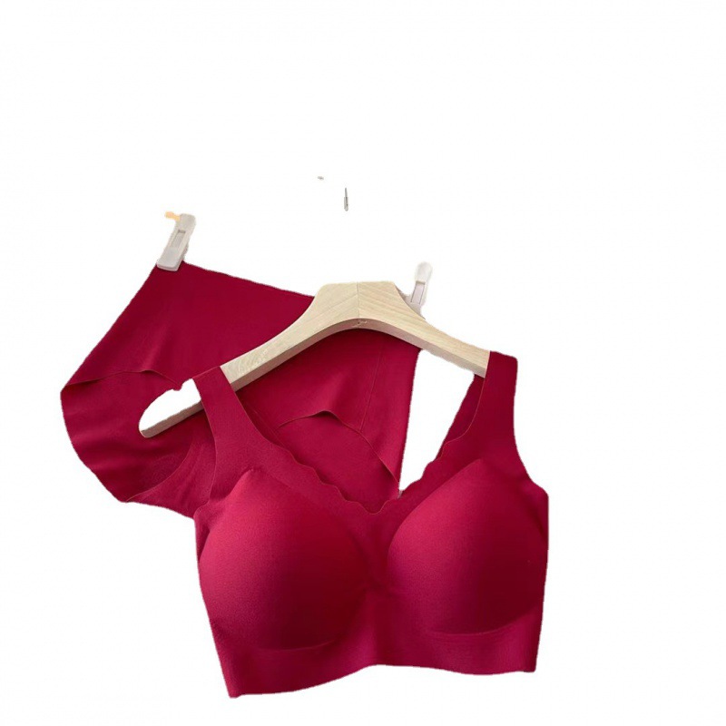 Ouyang Same Style No Size Underwear Nana Suit No Trace No Steel Ring New Year Red Box Color Birth Year Bra for Women