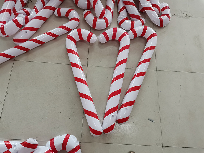 New 6 Colors Christmas Inflatable Crutch Candy Color Inflatable Crutch Christmas Event Gift Wholesale Crutch