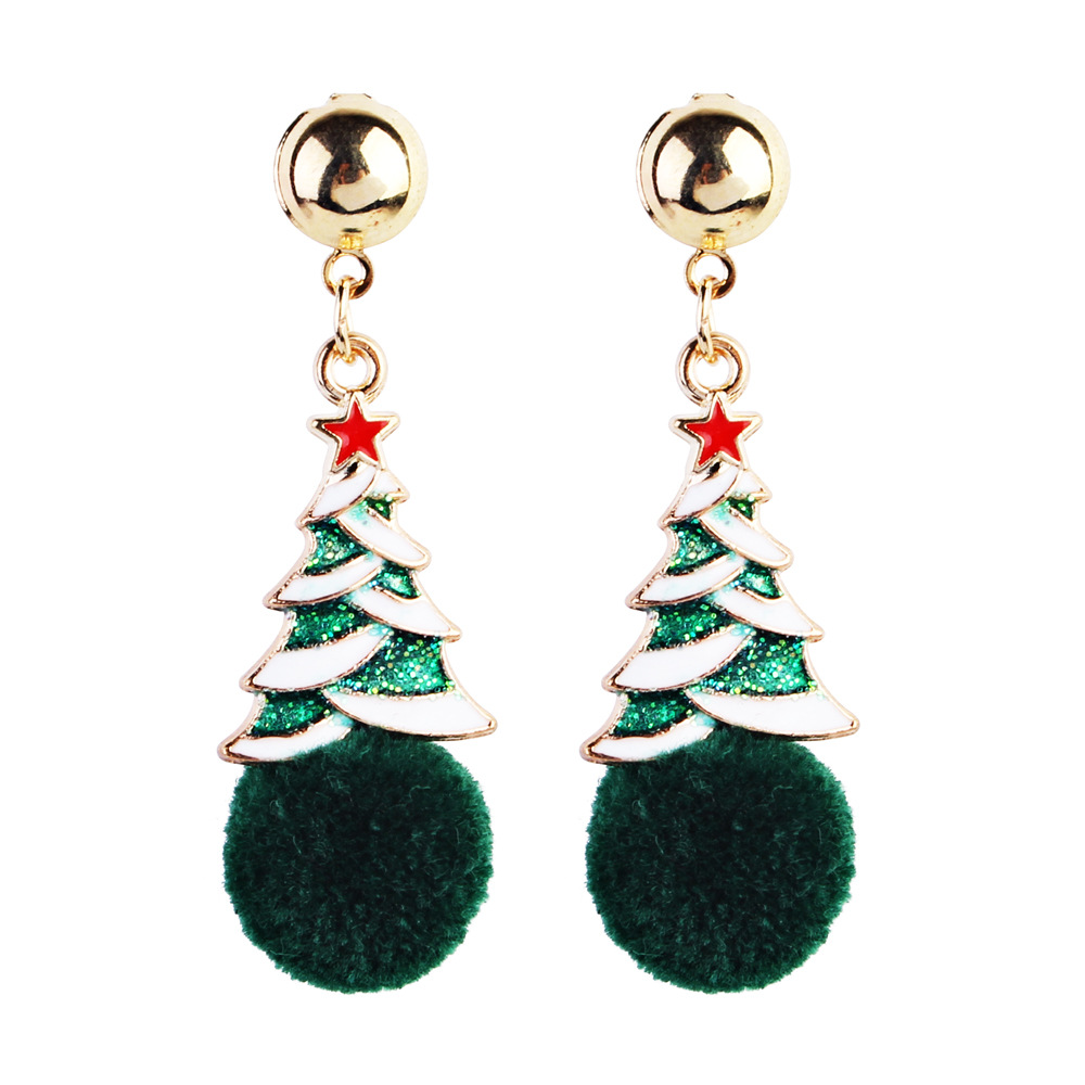 Europe and the United States qiu qiu earrings earrings line gift bell snowflake female Christmas collection earrings wholesale