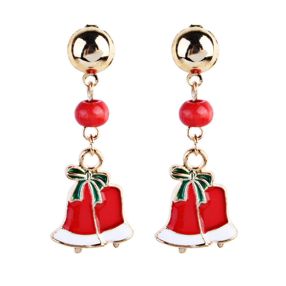 Europe and the United States qiu qiu earrings earrings line gift bell snowflake female Christmas collection earrings wholesale