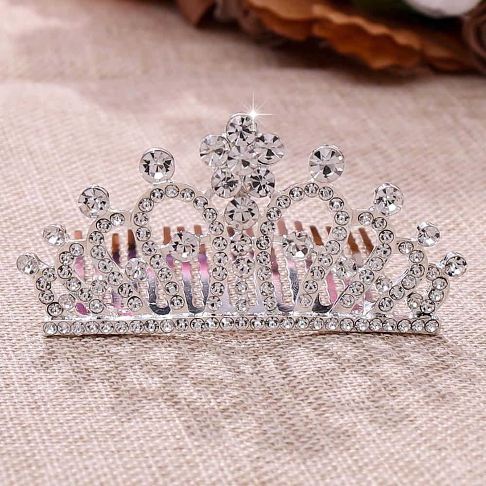 Korean Style Children Crown Headdress Baby Little Girl Birthday Show Princess Crown Hair Ornament Hair Comb Girls' Accessories Korean Style Children Crown Headdress Baby Little Girl Birthday Show Princess Crown Hair Ornament Hair Comb Girls' Accessories