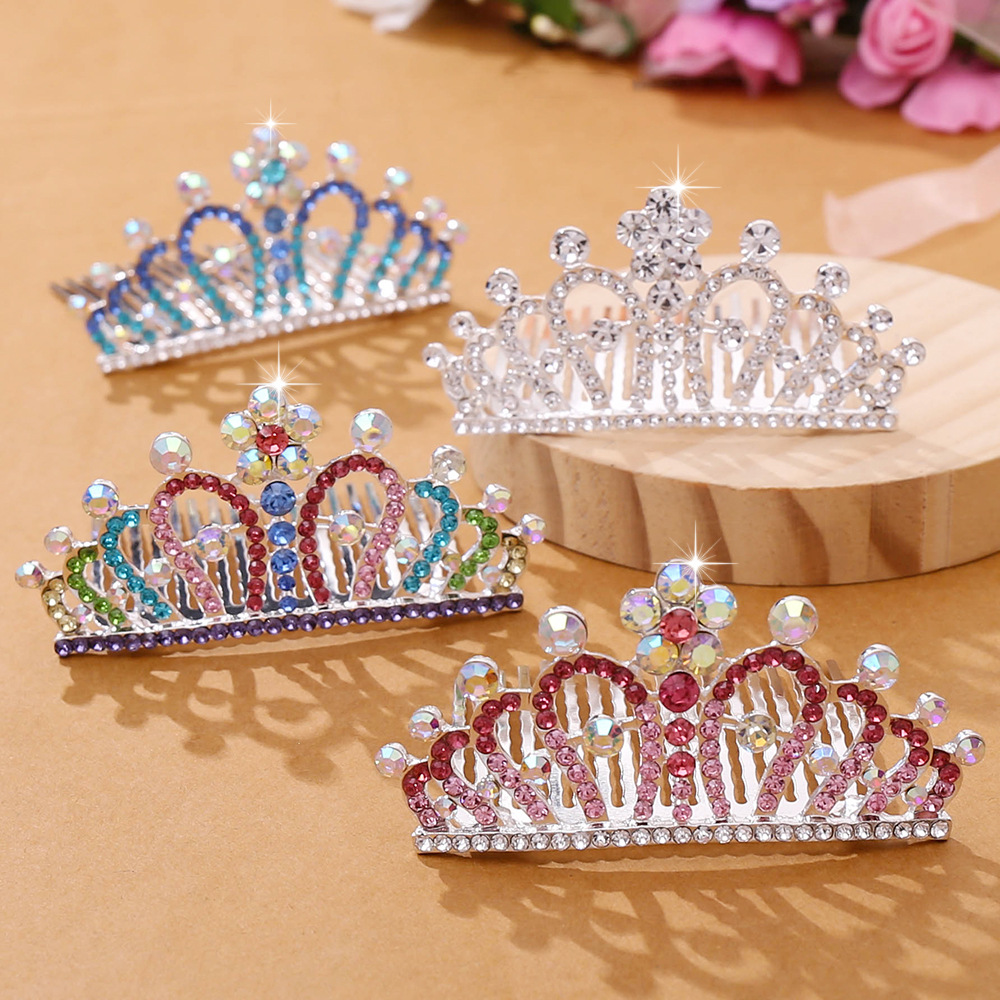 Korean Style Children Crown Headdress Baby Little Girl Birthday Show Princess Crown Hair Ornament Hair Comb Girls' Accessories Korean Style Children Crown Headdress Baby Little Girl Birthday Show Princess Crown Hair Ornament Hair Comb Girls' Accessories