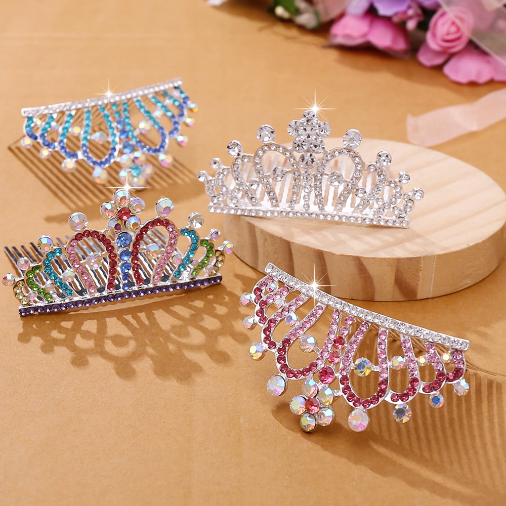 Korean Style Children Crown Headdress Baby Little Girl Birthday Show Princess Crown Hair Ornament Hair Comb Girls' Accessories Korean Style Children Crown Headdress Baby Little Girl Birthday Show Princess Crown Hair Ornament Hair Comb Girls' Accessories