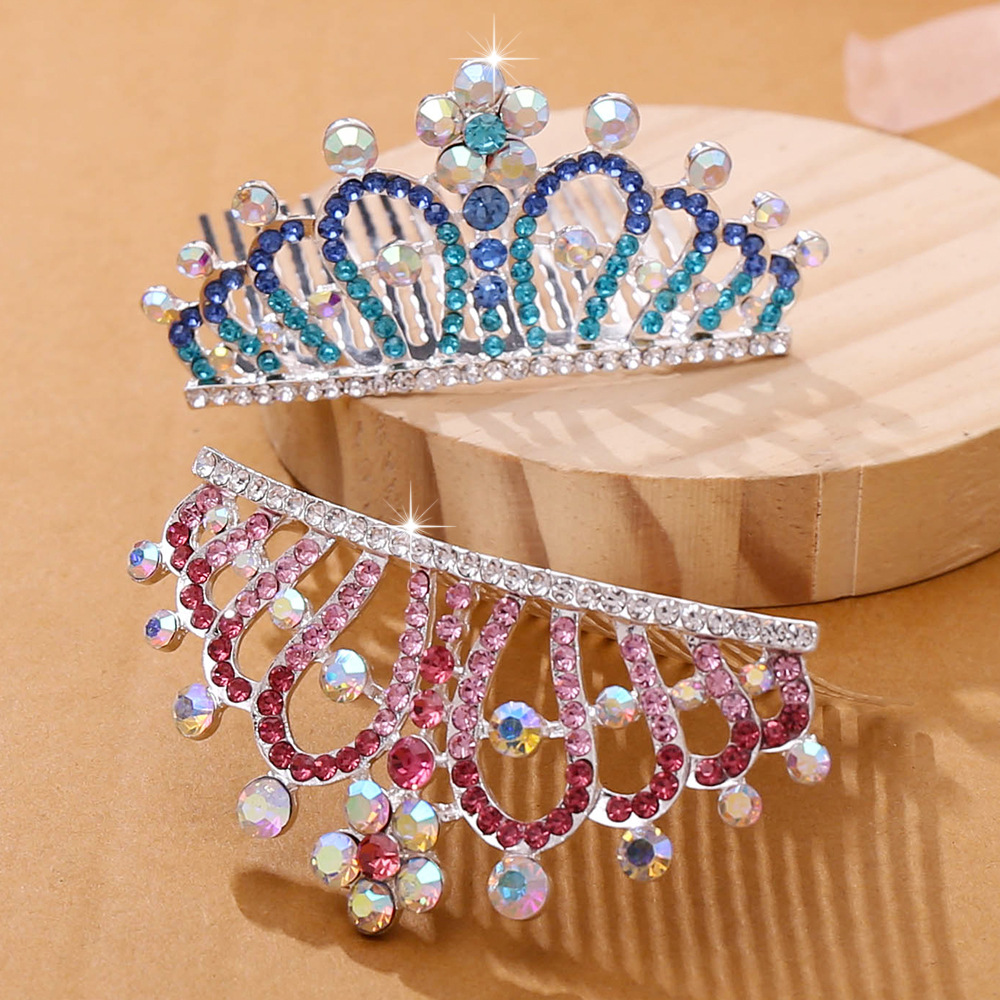 Korean Style Children Crown Headdress Baby Little Girl Birthday Show Princess Crown Hair Ornament Hair Comb Girls' Accessories Korean Style Children Crown Headdress Baby Little Girl Birthday Show Princess Crown Hair Ornament Hair Comb Girls' Accessories