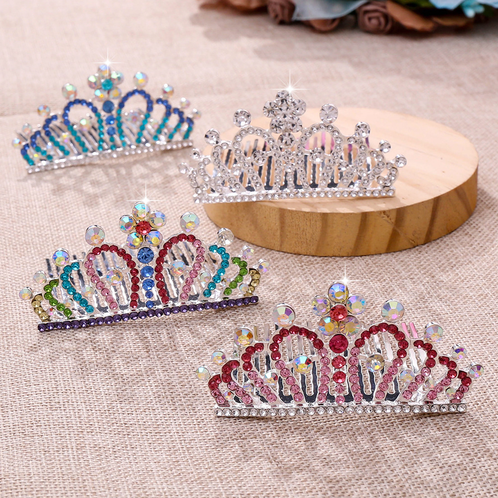 Korean Style Children Crown Headdress Baby Little Girl Birthday Show Princess Crown Hair Ornament Hair Comb Girls' Accessories Korean Style Children Crown Headdress Baby Little Girl Birthday Show Princess Crown Hair Ornament Hair Comb Girls' Accessories