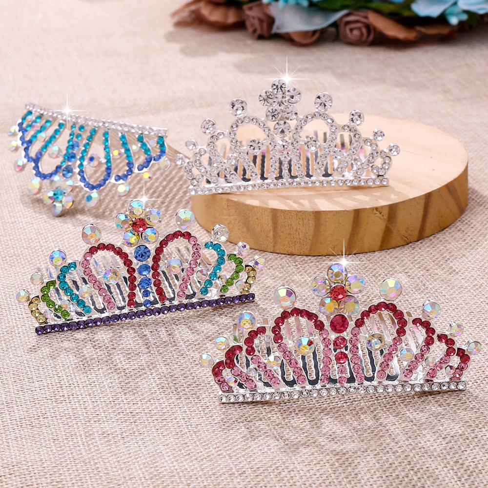 Korean Style Children Crown Headdress Baby Little Girl Birthday Show Princess Crown Hair Ornament Hair Comb Girls' Accessories Korean Style Children Crown Headdress Baby Little Girl Birthday Show Princess Crown Hair Ornament Hair Comb Girls' Accessories
