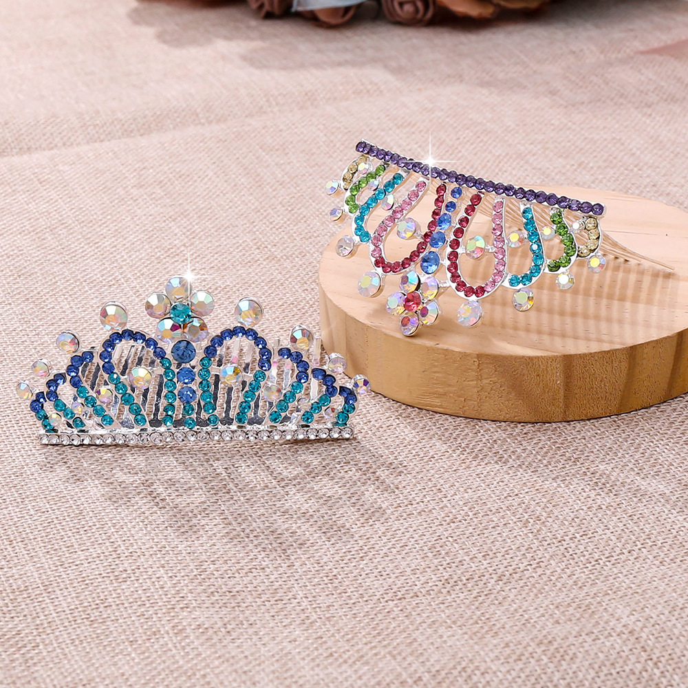 Korean Style Children Crown Headdress Baby Little Girl Birthday Show Princess Crown Hair Ornament Hair Comb Girls' Accessories Korean Style Children Crown Headdress Baby Little Girl Birthday Show Princess Crown Hair Ornament Hair Comb Girls' Accessories