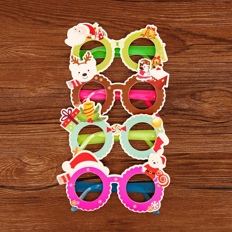 Christmas Glasses Adult and Children Small Gift Dress up Decoration Props Kindergarten Activity Party Bar Shopping Mall Decoration