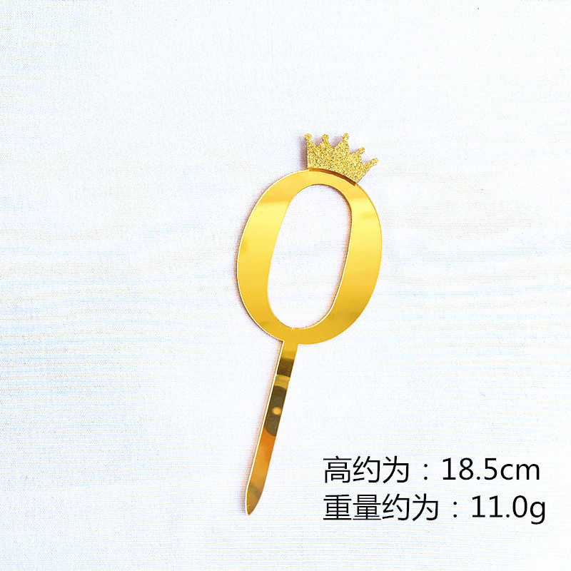 Birthday Cake Decoration Gold, Small Size Glitter Crown Number Acrylic Cake Insertion Baking Dessert Dress up Birthday Cake Decoration Gold, Small Size Glitter Crown Number Acrylic Cake Insertion Baking Dessert Dress up