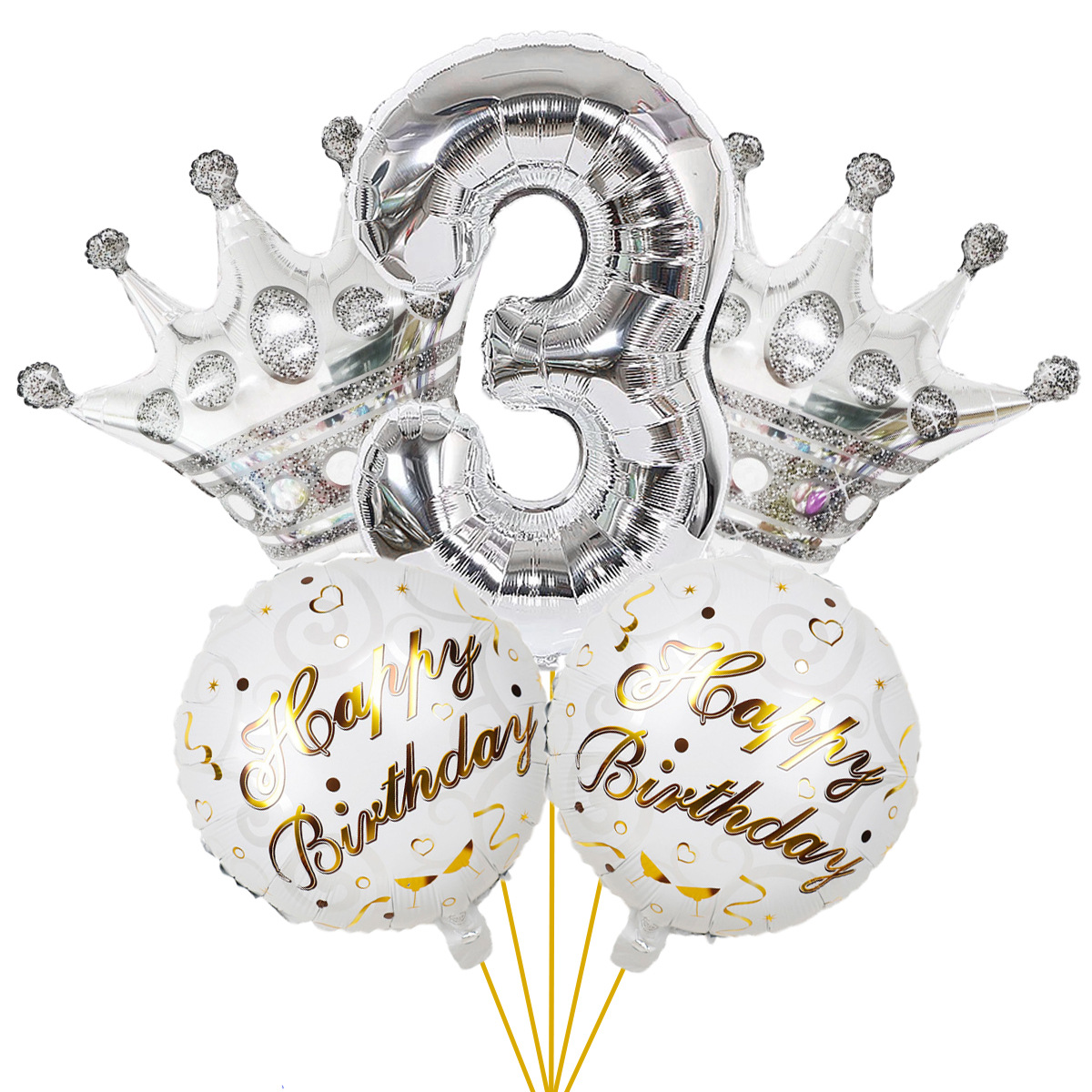 5PCs Crown Digital Balloon Combo Set 32 Inch Gold Color Digital Crown Package Birthday Balloon 5PCs Crown Digital Balloon Combo Set 32 Inch Gold Color Digital Crown Package Birthday Balloon