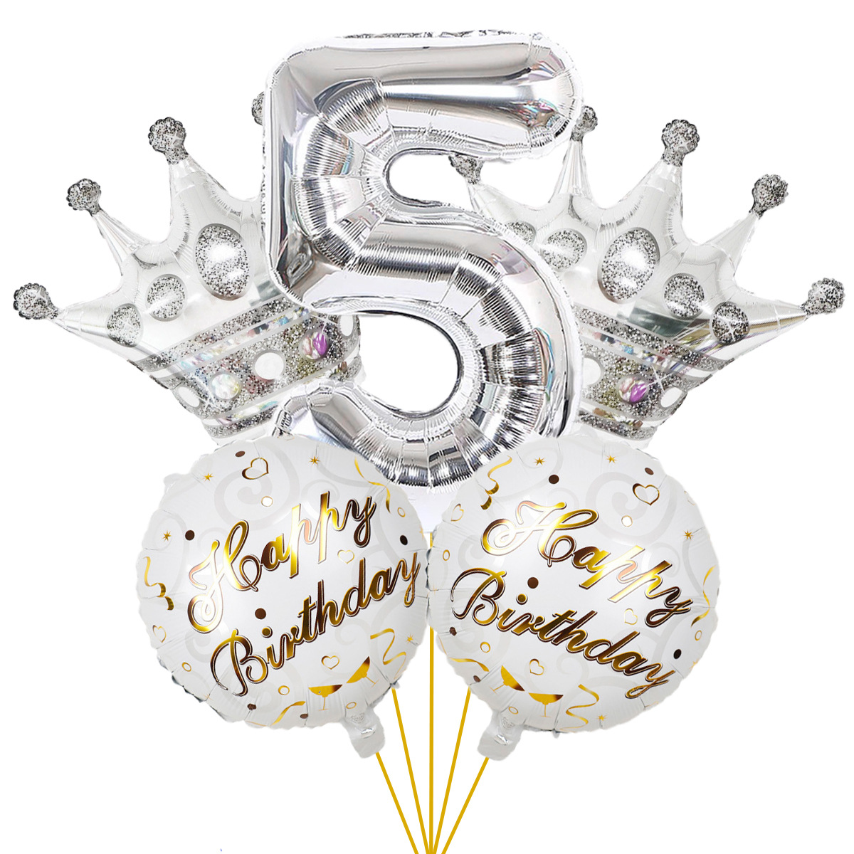 5PCs Crown Digital Balloon Combo Set 32 Inch Gold Color Digital Crown Package Birthday Balloon 5PCs Crown Digital Balloon Combo Set 32 Inch Gold Color Digital Crown Package Birthday Balloon