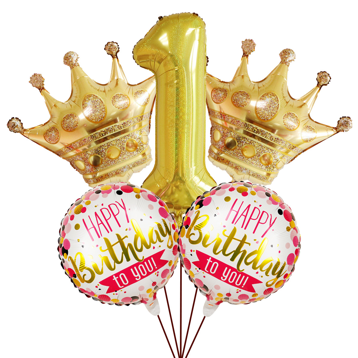 5PCs Crown Digital Balloon Combo Set 32 Inch Gold Color Digital Crown Package Birthday Balloon 5PCs Crown Digital Balloon Combo Set 32 Inch Gold Color Digital Crown Package Birthday Balloon