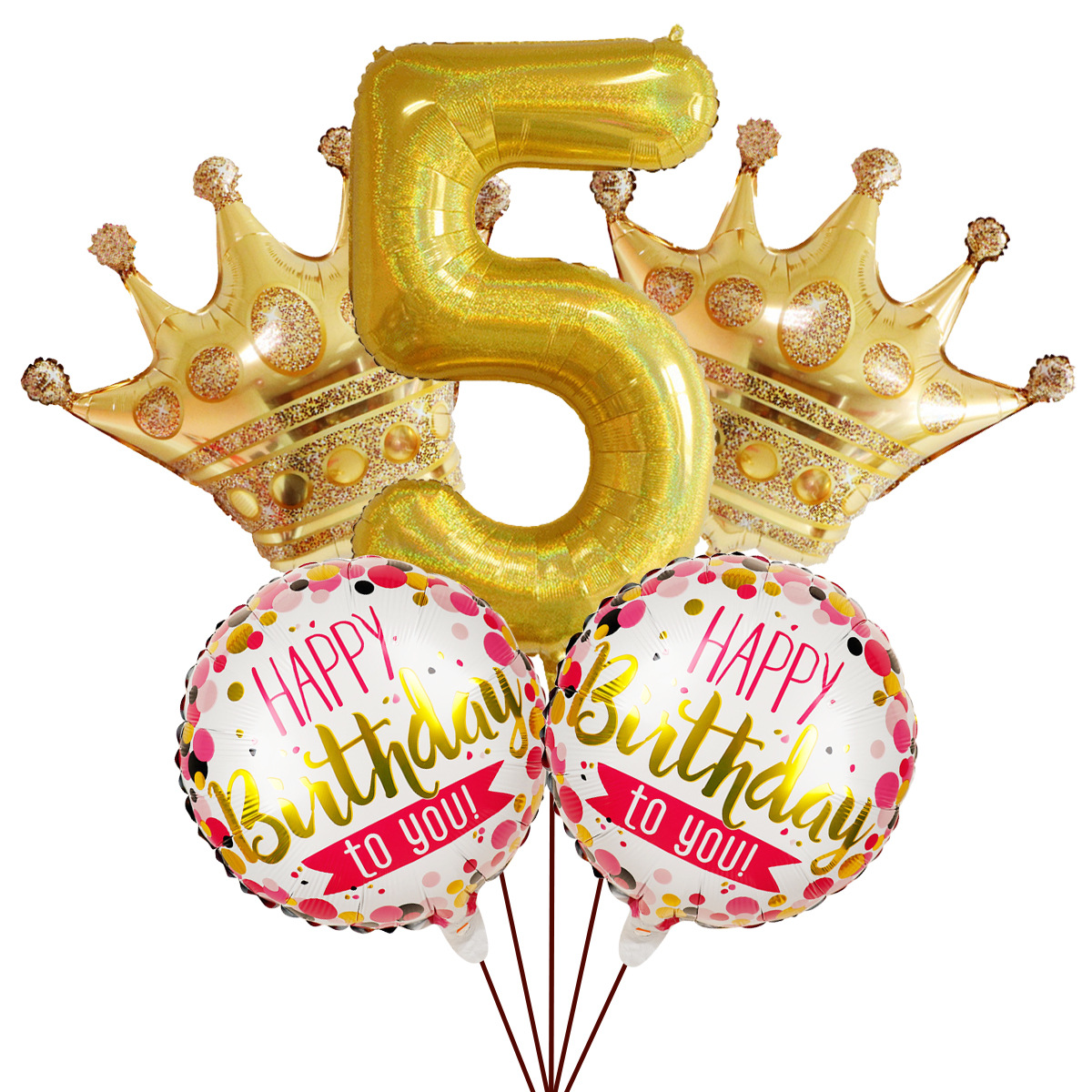 5PCs Crown Digital Balloon Combo Set 32 Inch Gold Color Digital Crown Package Birthday Balloon 5PCs Crown Digital Balloon Combo Set 32 Inch Gold Color Digital Crown Package Birthday Balloon