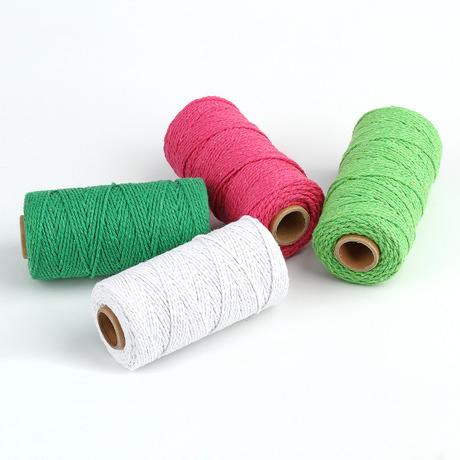 2mm thick Monochrome colored cotton rope DIY gift wrapping material strapping rope Christmas Braided colored rope
